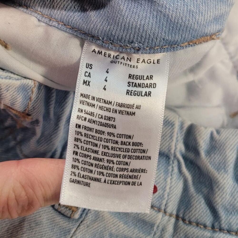 American Eagle Strigid Wide Leg Trouser Jeans High Waist Light Aglow 4 - Picture 10 of 16
